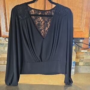 VENUS Black Lace Detail Blouse